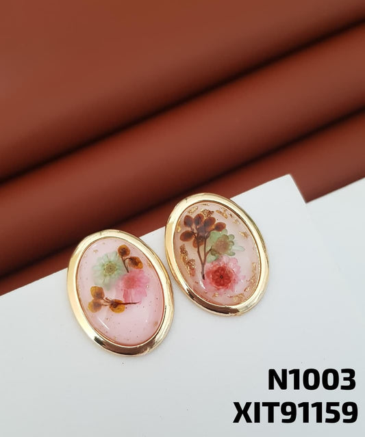 ANTI TARNISH resin earrings STUD Tops GOLDEN